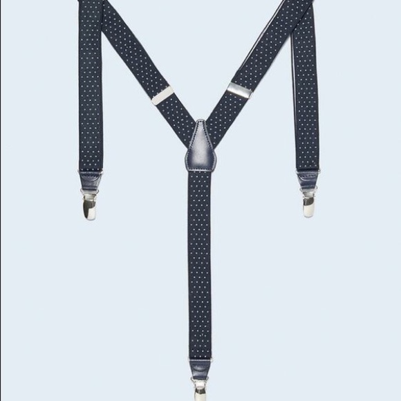 Zara Accessories Nwt Zara Men Blue Narrow Polka Dots Print